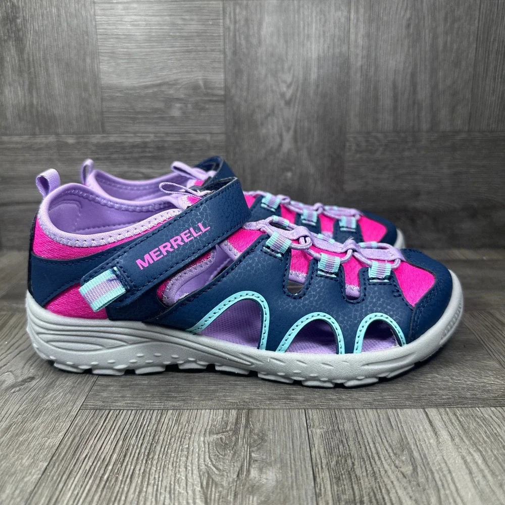 Merrell Hydro Trekker Kids 3M Navy Pink Water Hiking Sandals NEW